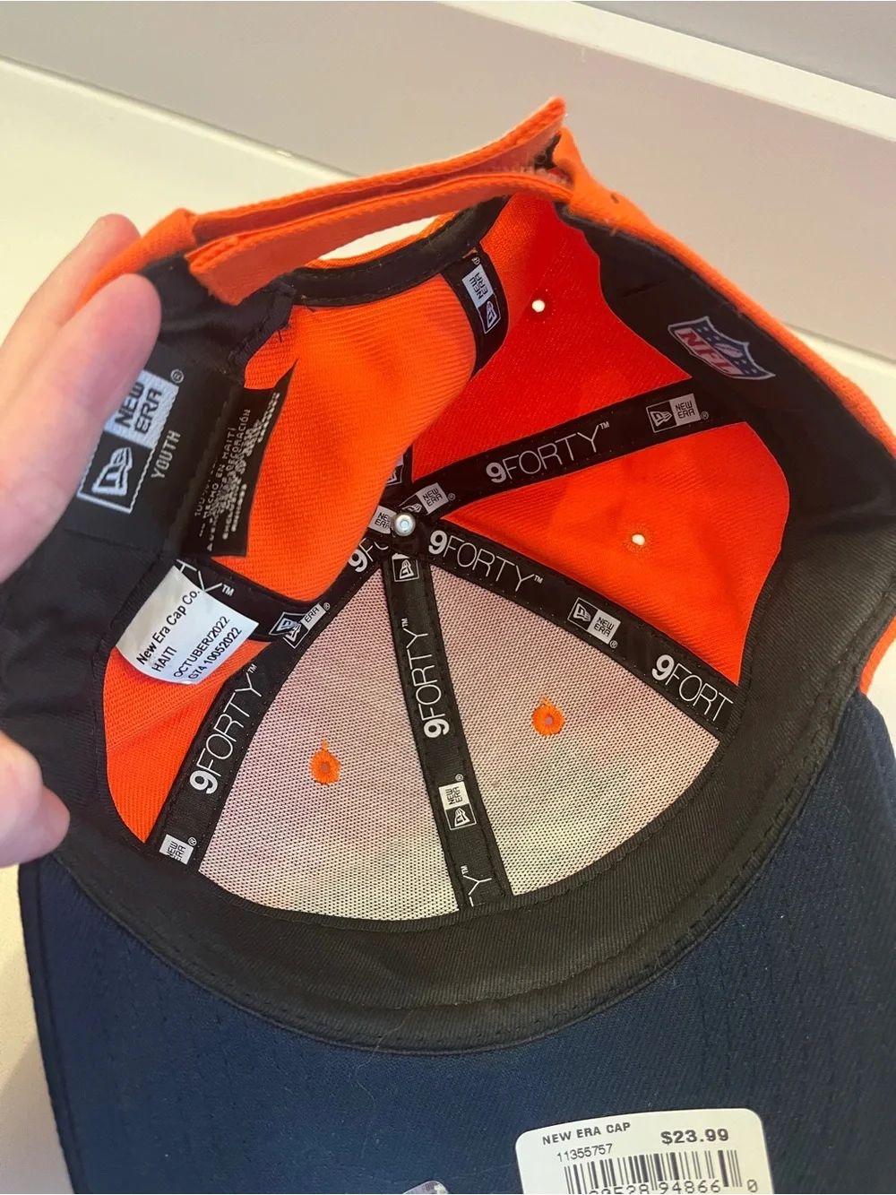 New Era 9FORTY Denver Broncos NFL Youth Adjustable Cap Hat Orange Blue